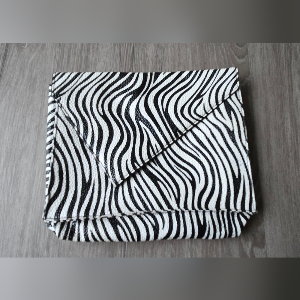 Vintage Redken Zebra Striped Animal Print Clutch Wristlet Handbag Y2K Glam Mod